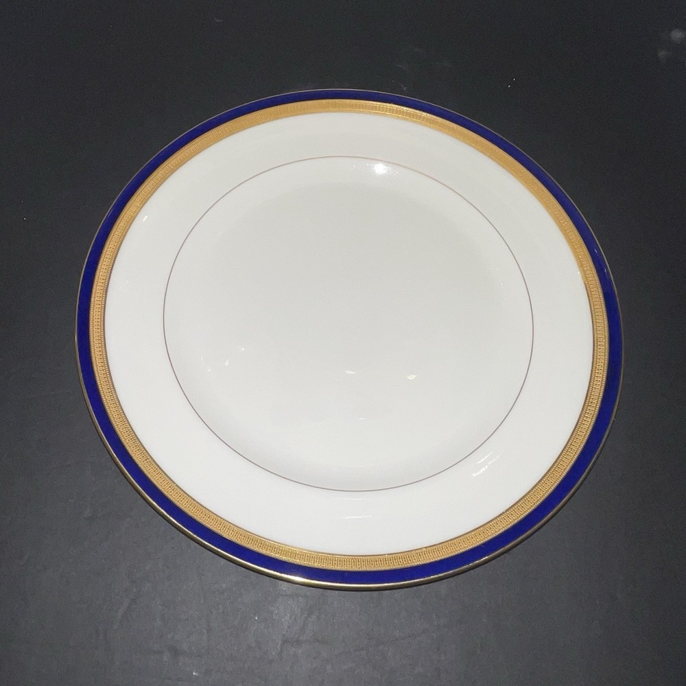 Vtg Lenox Cobalt Blue Gold Cream Service/Charger Plate 22K China Dinner Plate